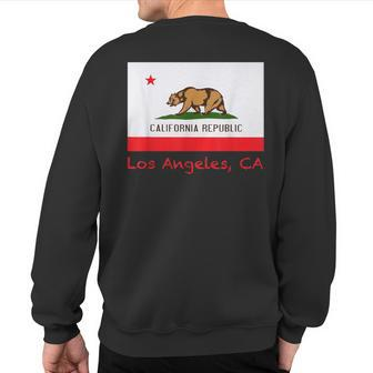Los Angeles California Usa Flag Souvenir Sweatshirt Back Print | Mazezy AU