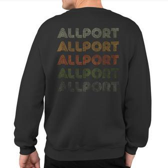 Love Heart Allport Grunge Vintage Style Black Allport Sweatshirt Back Print | Mazezy