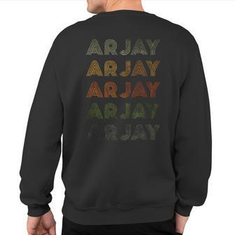 Love Heart Arjay Grunge Vintage Style Black Arjay Sweatshirt Back Print | Mazezy
