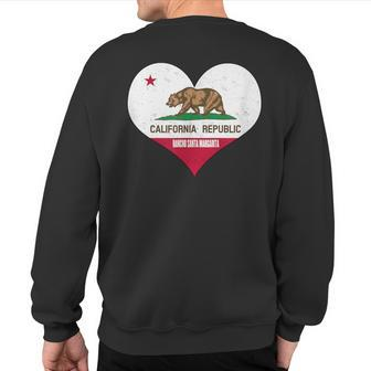 I Love Rancho Santa Margarita- Ca Republic Flag Heart Sweatshirt Back Print | Mazezy