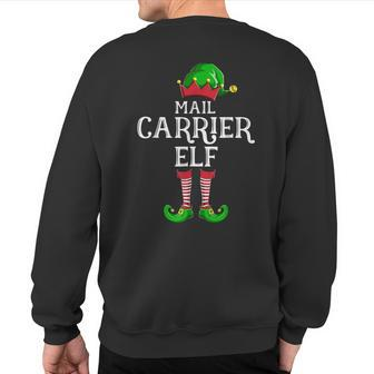 Mail Carrier Elf Matching Family Group Christmas Party Pj Sweatshirt Back Print - Monsterry CA
