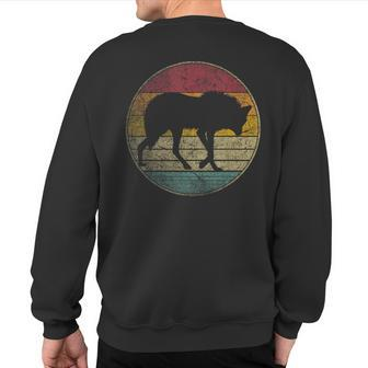 Maned Wolf Retro Style Sunset Vintage 70S 80S 90S Sweatshirt Back Print | Mazezy