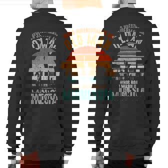 Mb Never Underestimate An Old Man Born In Minnesota Sweatshirt Back Print - Seseable
