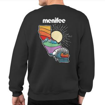 Menifee California Outdoors Retro Nature Graphic Sweatshirt Back Print | Mazezy