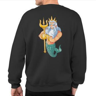 Mermaid Security Merman Swimming Sweatshirt Back Print | Mazezy