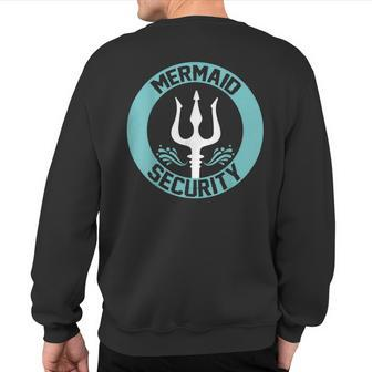 Mermaid Security Swimmer Merman Merdad Swimming Sweatshirt Back Print | Mazezy