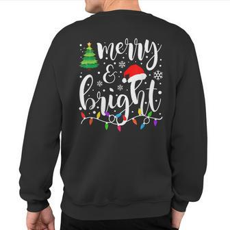 Merry And Bright Christmas Lights Family Christmas Sweatshirt Back Print - Thegiftio UK
