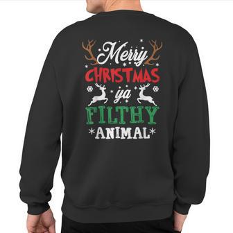 Merry Christmas Animal Filthy Ya Xmas Pajama Sweatshirt Back Print - Thegiftio UK
