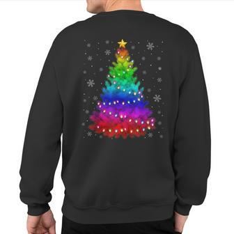 Merry Christmas Lgbt Community Xmas Tree Gay Sweatshirt Back Print - Thegiftio UK