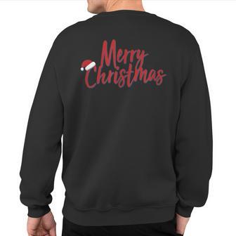 Merry Christmas Simple Santa Hat Sweatshirt Back Print - Thegiftio UK