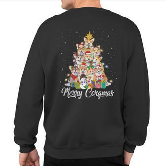 Merry Corgmas Corgi Christmas Tree Fairy Lights Dog Lover Sweatshirt Back Print - Monsterry AU