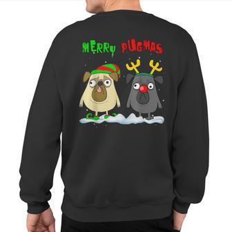 Merry Pugmas Christmas Party Xmas Holidays Pug Dog Lover Sweatshirt Back Print - Monsterry DE