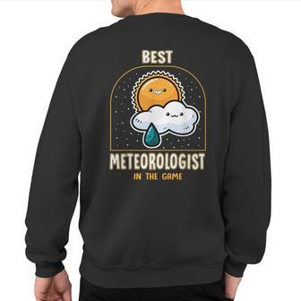 Meteorologist Weather Forecast Best Meteorologist Storm Sweatshirt Back Print | Mazezy
