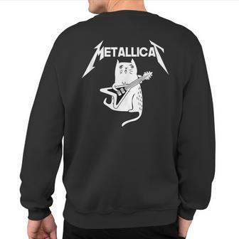 Mettalicat Rock Band Guitar Christmas Sweatshirt Back Print - Monsterry DE