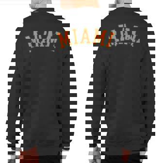 Miami Fl Throwback Sporty Classic Sweatshirt Back Print - Thegiftio