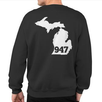Michigan 947 Area Code Sweatshirt Back Print | Mazezy