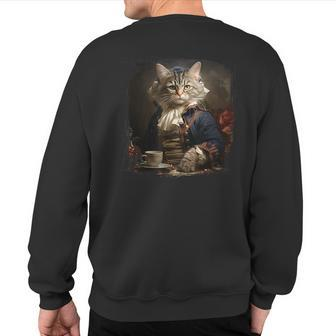 Minuet Cat Founding Fathers Humorous Patriotic Sweatshirt Back Print | Mazezy