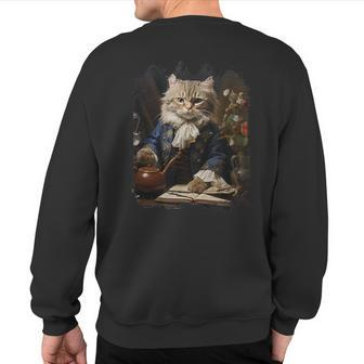 Minuet Cat Pouring Founding Fathers Retro Animal Sweatshirt Back Print | Mazezy