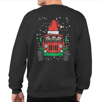 Monster Truck Pug Santa Christmas Xmas Pajama Dog Lover Pj Sweatshirt Back Print | Mazezy