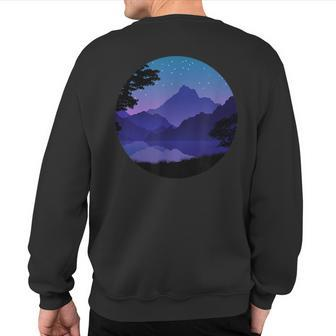 Mountain Silhouette Forest Lake Reflection Sweatshirt Back Print | Mazezy