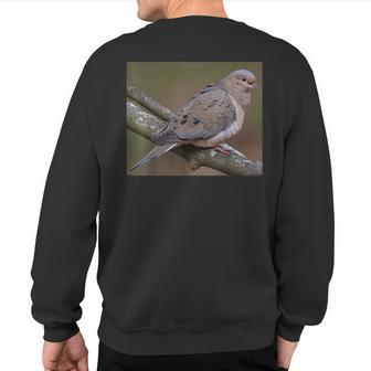 Mourning Dove Perched On A Branch Sweatshirt Back Print | Mazezy