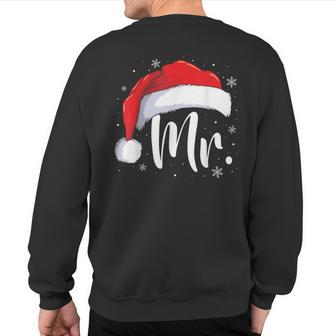 Mr Mrs Claus Christmas Couples Matching His And Her Pajamas Sweatshirt Back Print - Monsterry DE