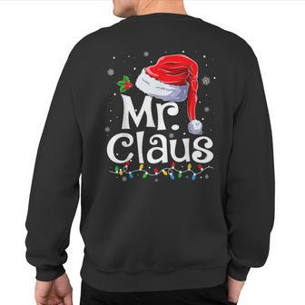 Mr And Mrs Claus Couples Matching Christmas Pajamas Santa Sweatshirt Back Print - Seseable