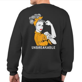 Ms Warrior Unbreakable Multiple Sclerosis Awareness Sweatshirt Back Print | Mazezy