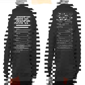 Music Nutrition Facts Xylophone Player Sweatshirt Back Print | Mazezy
