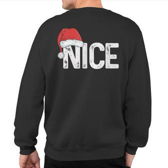 Naughty Or Nice Matching Christmas Couples Costume Sweatshirt Back Print - Thegiftio UK