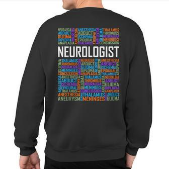 Neurologist Words Lover Graduate Student Neurology Sweatshirt Back Print | Mazezy