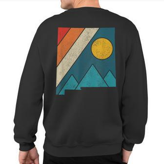 New Mexico Vintage State Map Mountains Hiking Pride Sweatshirt Back Print | Mazezy