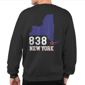 New York Area Code 838 New York Ny Map Sweatshirt Back Print | Mazezy