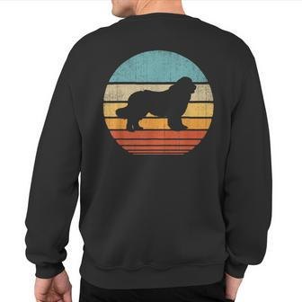 Newfoundland Newfie Retro Vintage 60S 70S Sunset Dog Lovers Sweatshirt Back Print | Mazezy