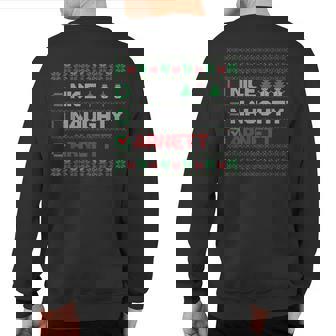 Nice Naughty Arnett Christmas List Ugly Sweater Sweatshirt Back Print | Mazezy