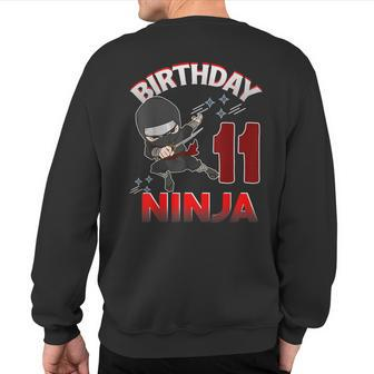 Ninja Birthday 11 Year Old Birthday Boy T Sweatshirt Back Print | Mazezy