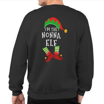 Nonna Elf Matching Family Group Christmas Elf Party Costume Sweatshirt Back Print - Thegiftio UK