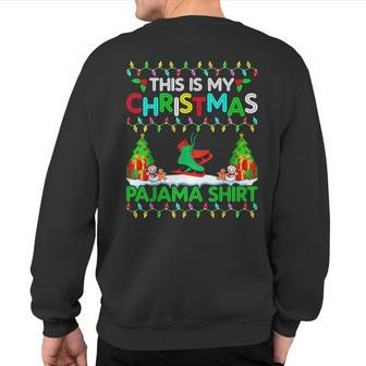 Nordic Skating Christmas Pajama Xmas Holiday Sweatshirt Back Print | Mazezy