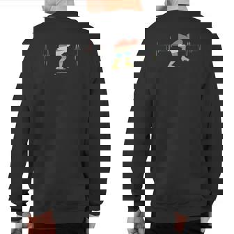 Nordic Skating Heartbeat Retro Ecg Ekg Sweatshirt Back Print | Mazezy