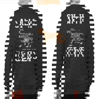 Ocelot Animal Cute Wild Cat Sweatshirt Back Print | Mazezy