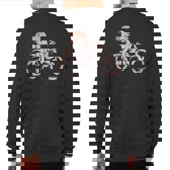 Octopus On A Bike Graphic For Cycologist's Birthday Sweatshirt Back Print | Mazezy