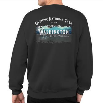 Olympic National Park Washington Hiking Camping Whales Sweatshirt Back Print | Mazezy