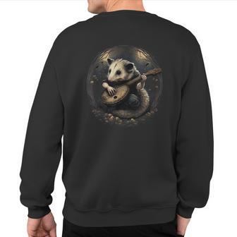 Opossum Playing The Banjo Sweatshirt Back Print - Thegiftio