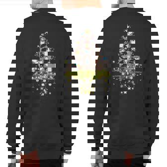 Otters Christmas Tree Lights Holiday Otter Xmas Sweatshirt Back Print - Thegiftio