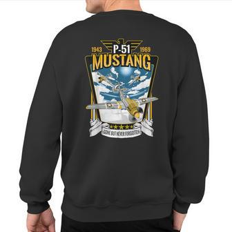 P-51 Mustang Fighter Airplane Sweatshirt Back Print | Mazezy