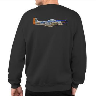 P-51 Mustang Wwii Fighter Plane Us Military Aviation History Sweatshirt Back Print | Mazezy UK