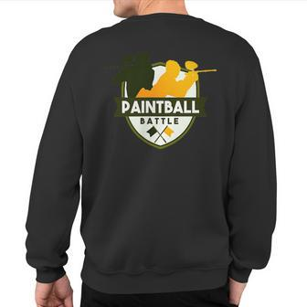 Paintball Player Battle Sport Paintballing Game Paintballer Sweatshirt Back Print | Mazezy