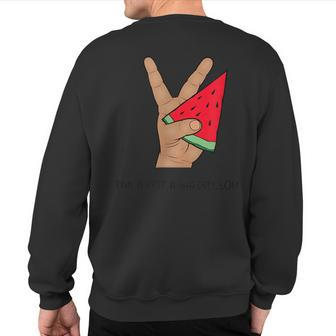 Palestine Watermelon Flag Support Gaza & Freedom Sweatshirt Back Print - Monsterry