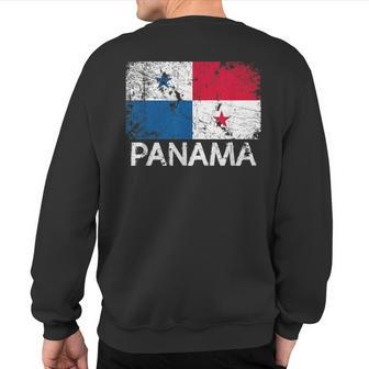 Panamanian Flag Vintage Made In Panama Sweatshirt Back Print | Mazezy