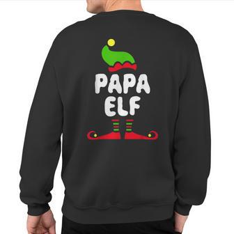 Papa Elf Matching Christmas Costume Sweatshirt Back Print - Thegiftio UK